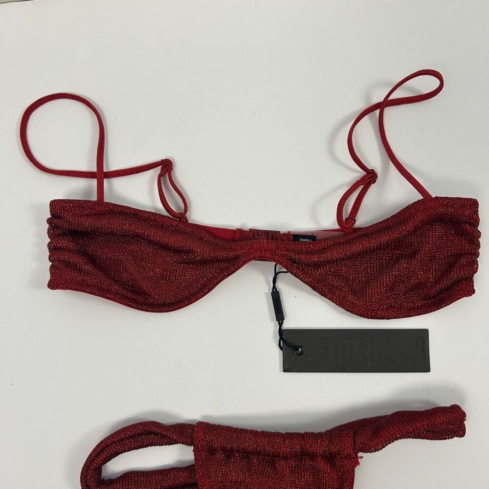 Triangl STELL Bikini - Red Sparkle Lurex - Top S, Bottom M - Picture 5 of 11